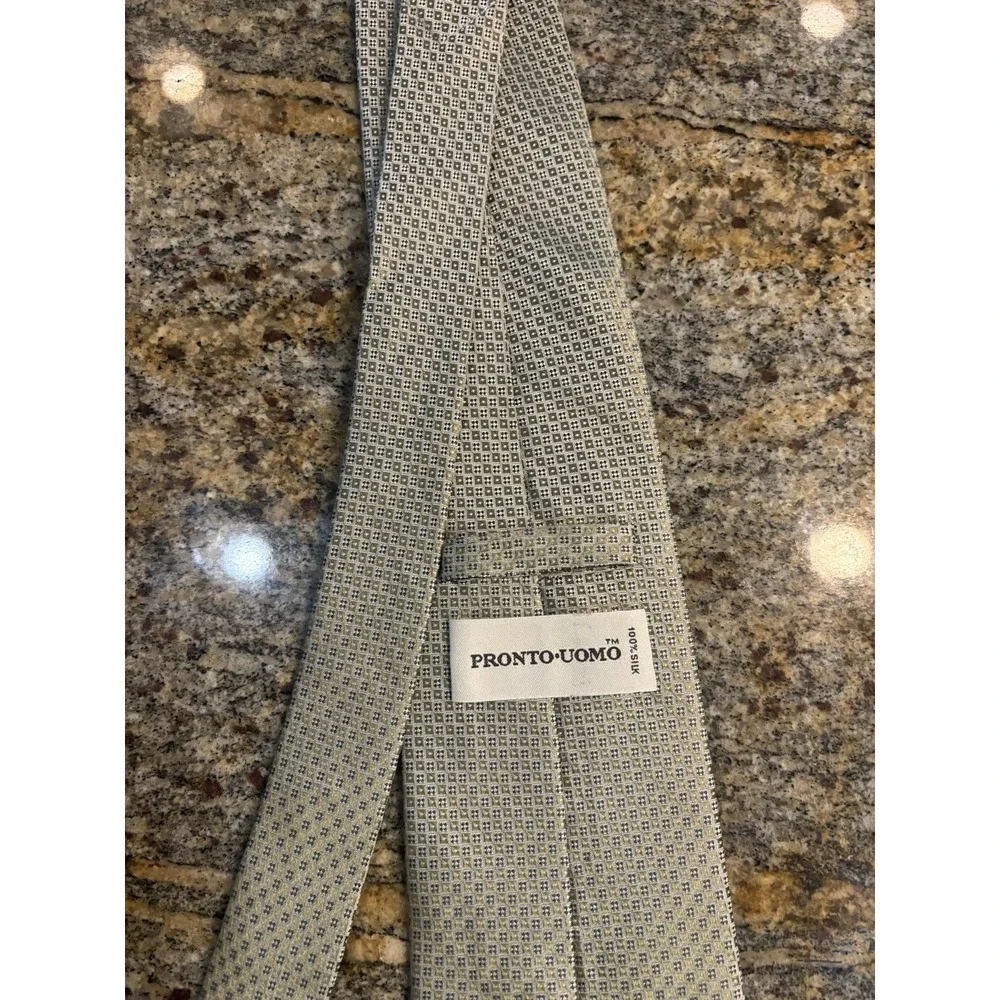 Pronto Uomo Men's 100% Silk Tie Lot of‎ 3 Multiple Patterns Gray Black Paisley